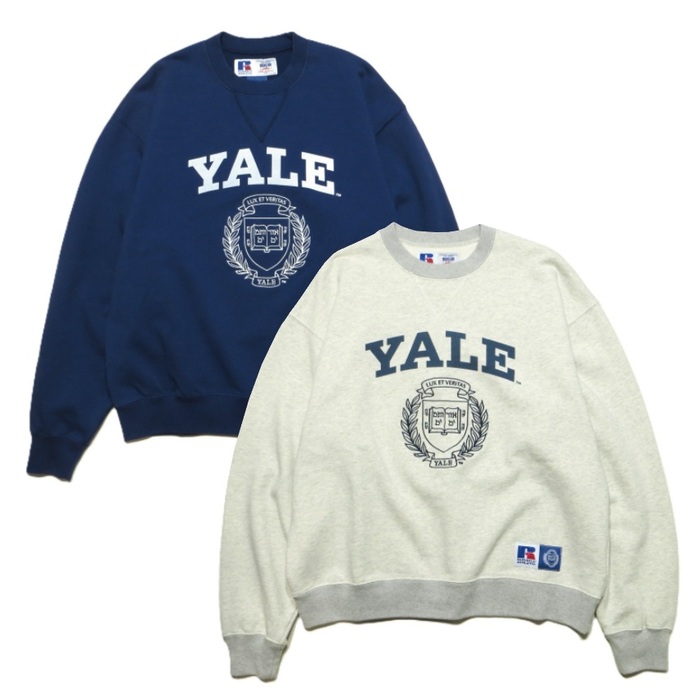 RUSSELL ATHLETIC ラッセルアスレチック トップス スウェット Yale University・・ High Cotton・・ Loop Back Terry Sweat CN 品番：111261-019 クルースウェット トレーナー