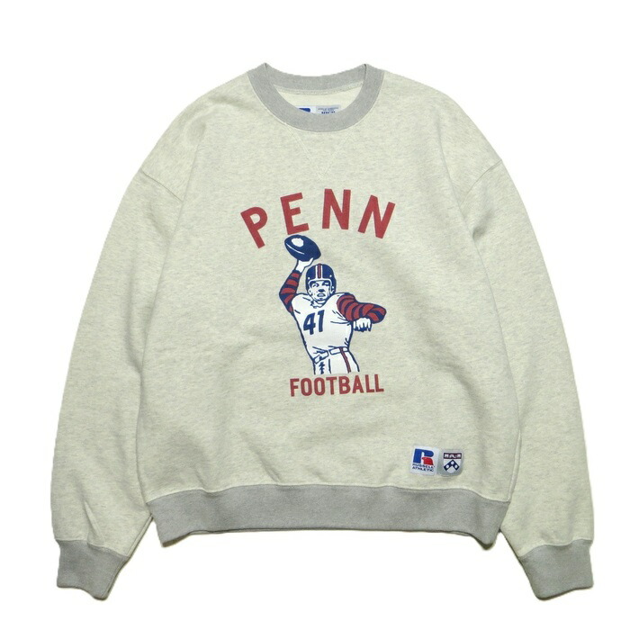 RUSSELL ATHLETIC ラッセルアスレチック トップス 流汗 University Of Pennsylvania・・ High Cotton・・ Loop Back Terry Sweat CN 品番：111261-022 クルースウェット 調教師