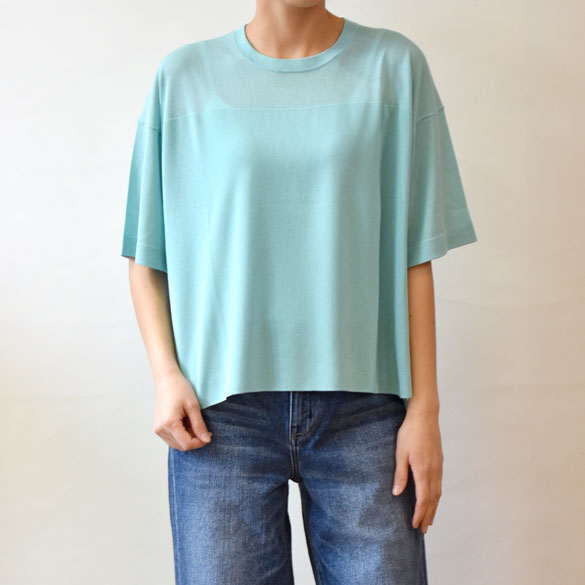 irise（イリゼ）コットンアセテート 落ち感 切替ニット(ir016)(t9033)｜アンプルール　ＶＥＲＹ店
