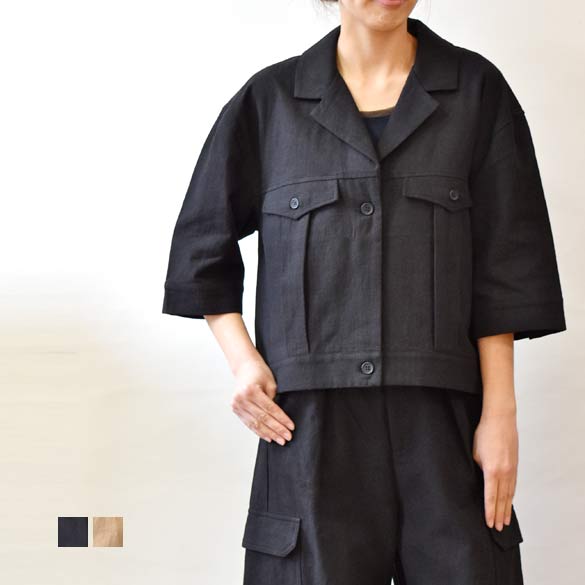 Maglia Plus（マリアプラス）リネンコットン 七分袖ジャケット(mp008)(153001)