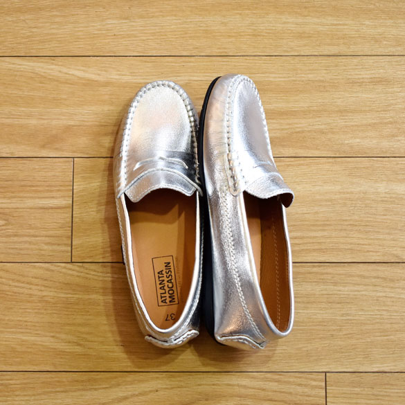 ATLANTA MOCASSIN（アトランタモカシン）モカシン ドライビングシューズ Silver(as073)(MT032G)