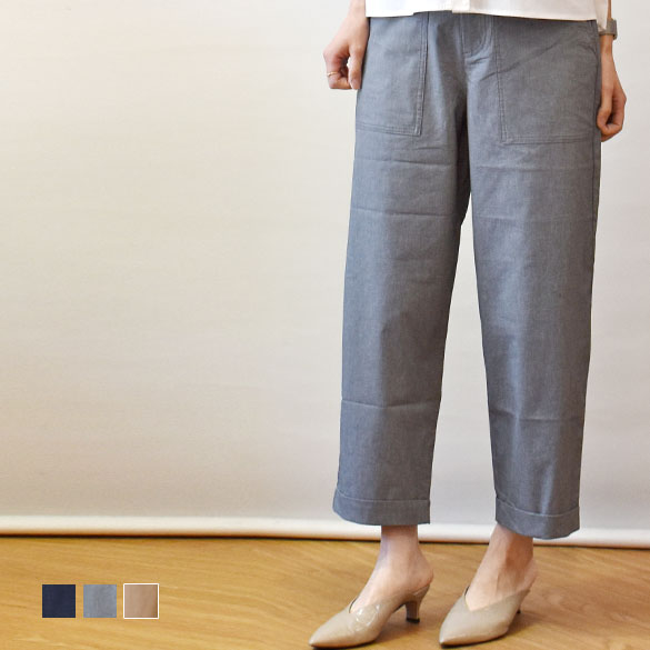 CASA MUSIK（カーサムジーク）ストレッチ 裾ダブル 薄手 テーパードパンツ(at055)(933524)｜アンプルール　ＶＥＲＹ店