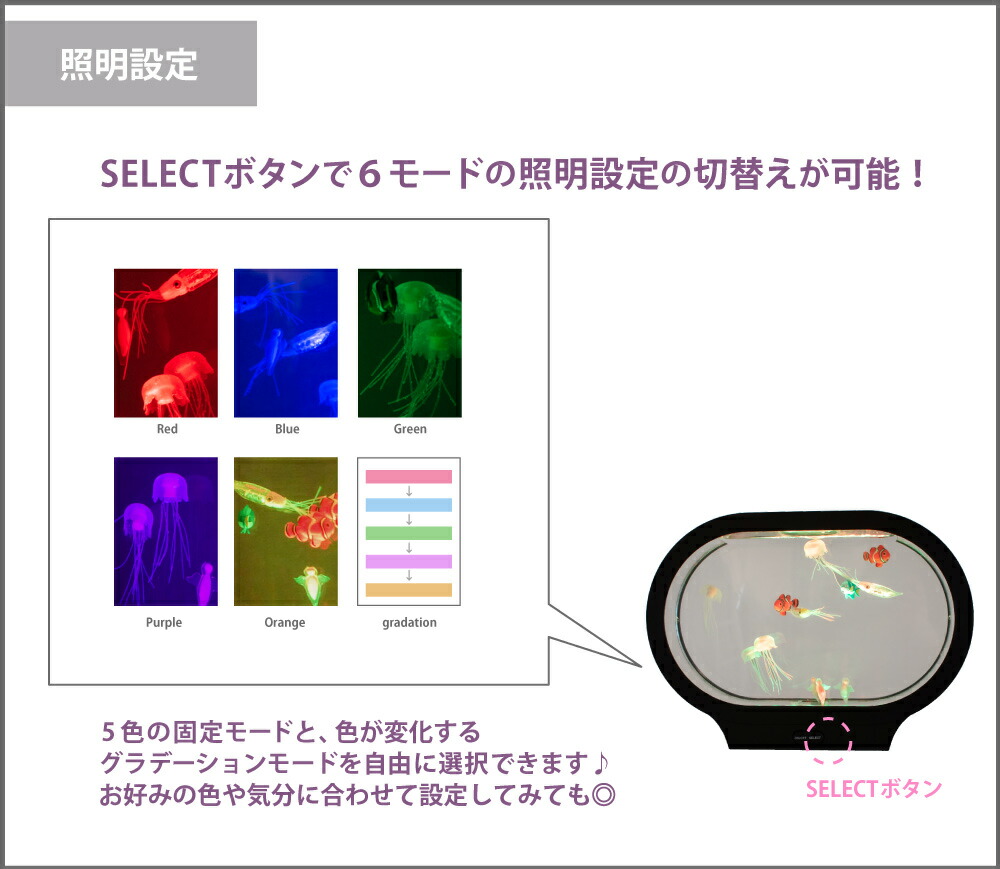 アクアリウムミニアクアリウム水槽海LEDクマノミクラゲクリオネ癒しグッズリラクゼーションギフトプレゼントインテリアIG-18156/18157