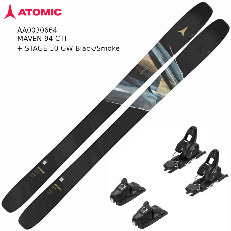 アトミック スキーの板板 2026 ATOMIC MAVEN 94 CTI Black + STAGE 10 GW オール御山 レディス 目じるし ビンディング書き割り
