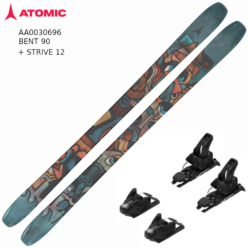 アトミック スキーの板板 2026 ATOMIC BENT 90 + STRIVE12 ベント フリーライド 運動場 ビンディング書き割り