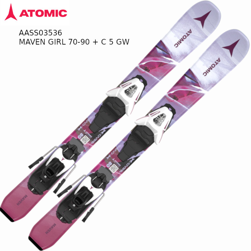 アトミック スキーの板板 2025 2026 ATOMIC MAVEN GIRL 70-90 + C 5 GW Pink AASS03536 マーベンガール 3歳から5歳 キッズ