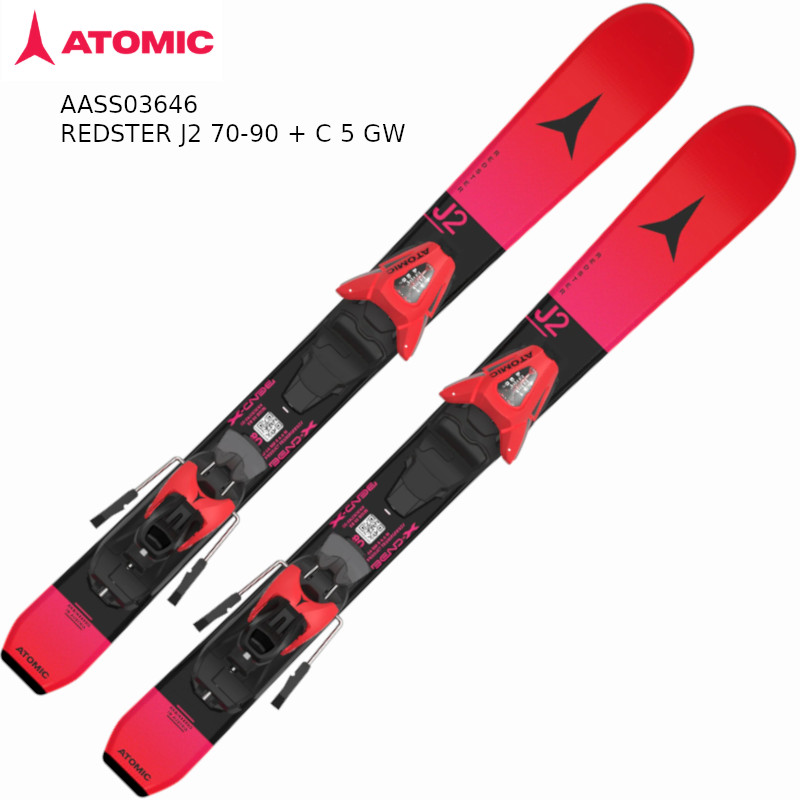 アトミック スキー板 2025 2026 ATOMIC REDSTER J2 70-90 + C 5 GW Red AASS03646 レッドスター キッズ 3歳から5歳 ガールズ ボーイズ