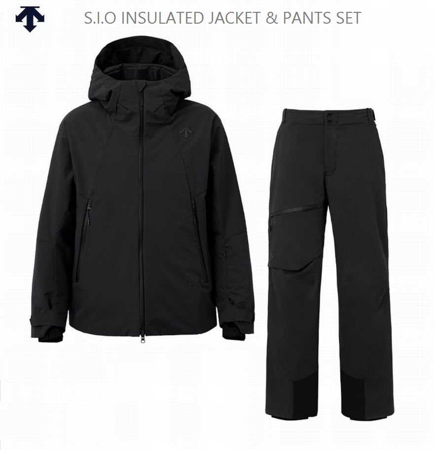 デサント スノーウェア 2026 DESCENTE S.I.O INSULATED JACKET ＆ PANTS SET S.I.O インシュレイテッド 上下書き割り 黒いこと