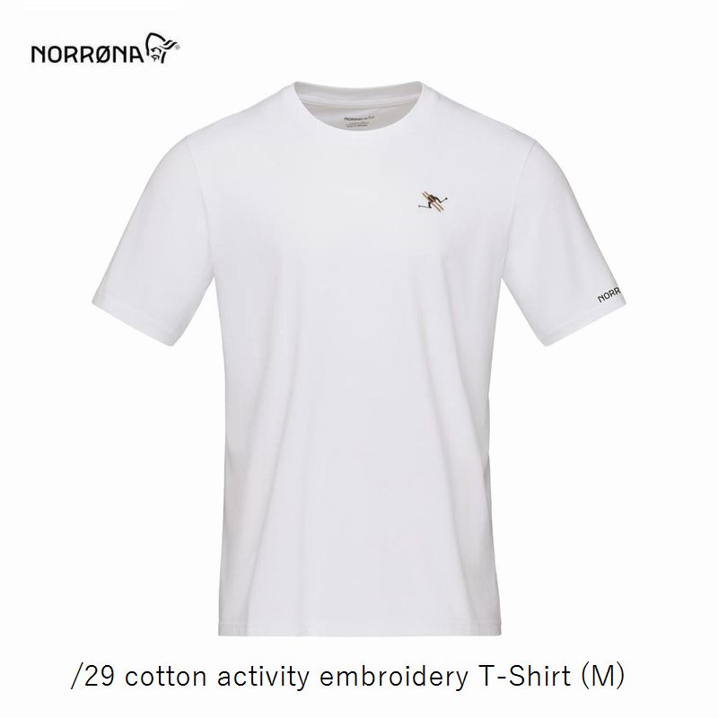 ノローナ NORRONA /29 cotton activity embroidery T-Shirt Men White メンズ トゥウェンティーナイン アクティビティ エンブロイダリー ティーシャツ