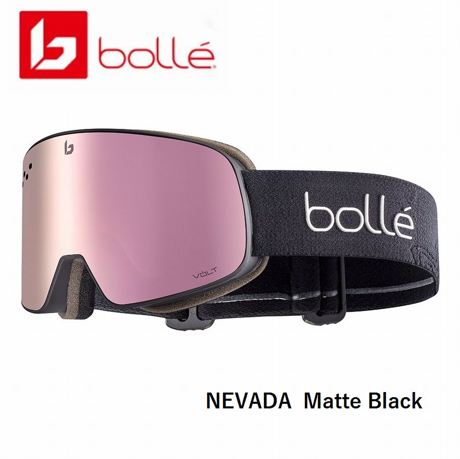 ヴォレー 2025 BOLLE NEVADA Matte Black Volt Pink スノーゴーグル スキーの板 スノボ