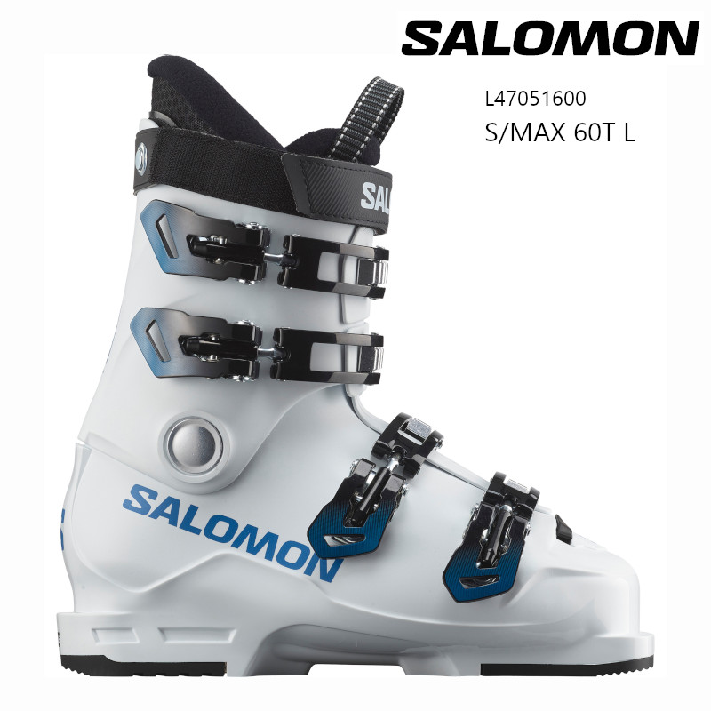 サロモン スキーブーツ 2024 SALOMON S/MAX 60T L White RACE BLUE Process Blue ジュニア キッズ L47051600