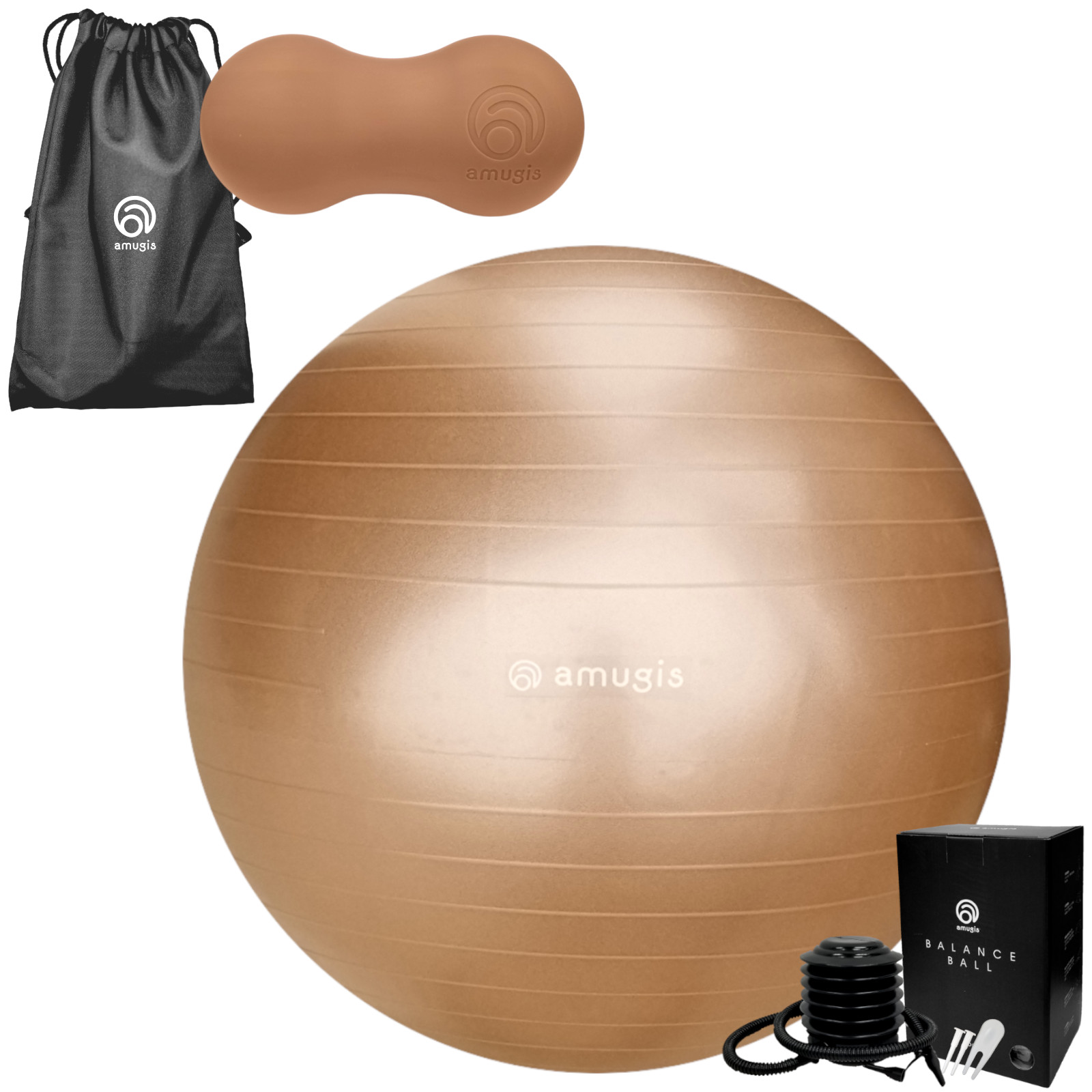【送料無料】超お得！ バランスボール ヨガボール 55cm ＆ マッサージボール（ツインボール）のセット【amugis】 amugis