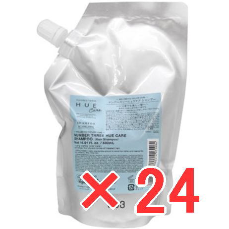 ●【貨物輸送無料】 電話番号スリー 003 ／ HUE ヒュウケア シャンプー 500ml 詰替 24個 ／ 髪の毛世話をする 美容室独り占め品