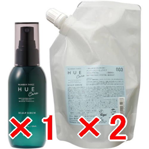 ●【貨物輸送無料】 携帯電話スリー 003 ／ HUE ヒュウケア スカルプセラム+ 120ml ＆ 240ml 2個 仕掛ける