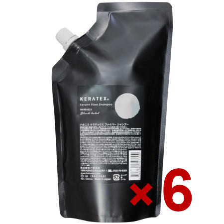 【店内商品P2-20倍！】【送料無料】 ハホニコ HAHONIKO ／ ケラテックス ファイバー シャンプー 500mL リフィル　6個