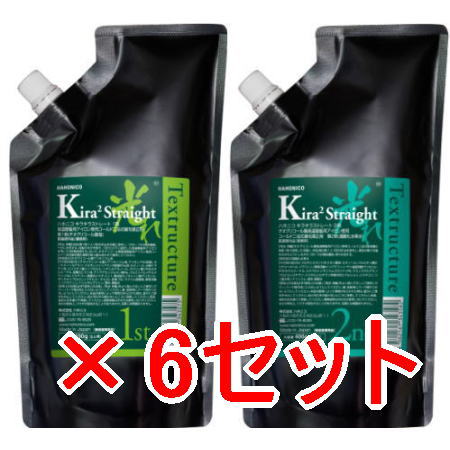 ●【送料無料】 ハホニコ HAHONIKO ／ キラキラストレート　1剤 2剤 各400g　6セット