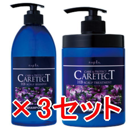 ●【送料無料】 ナプラ napra ／ ケアテクトHBスキャルプシャンプー 750mL ＆ スキャルプトリートメント 650g 3セット ／ ケアテクトHB シャンプー＆トリートメントシリーズ