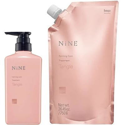 ●【送料無料】 ホーユー hoyu ／ NiNE ナイン ファーミングケア トリートメント ( タングル ) 400g ＆ 750ml 詰替　セット 美容室専売品 シャンプー