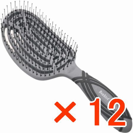 【店内商品P2-20倍！】【送料無料】 Nuway ブラシ DoubleC Pro ニューウェイ 4Hair C Brush フォーヘア シーブラッシュ　グレー 【12個】