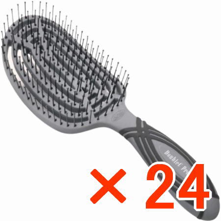 ●【送料無料】 Nuway ブラシ DoubleC Pro ニューウェイ 4Hair C Brush フォーヘア シーブラッシュ　グレー 【24個】