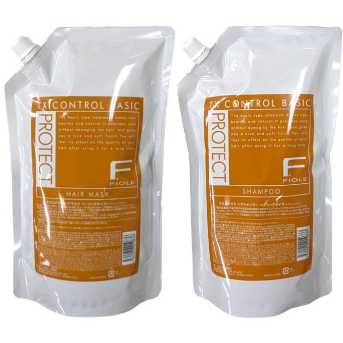 ●【送料無料】 フィヨーレ FIOLE ／ Fプロテクト 【 ベーシック 詰め替え セット 】 シャンプー 1000ml ヘアマスク 1000g リフィル