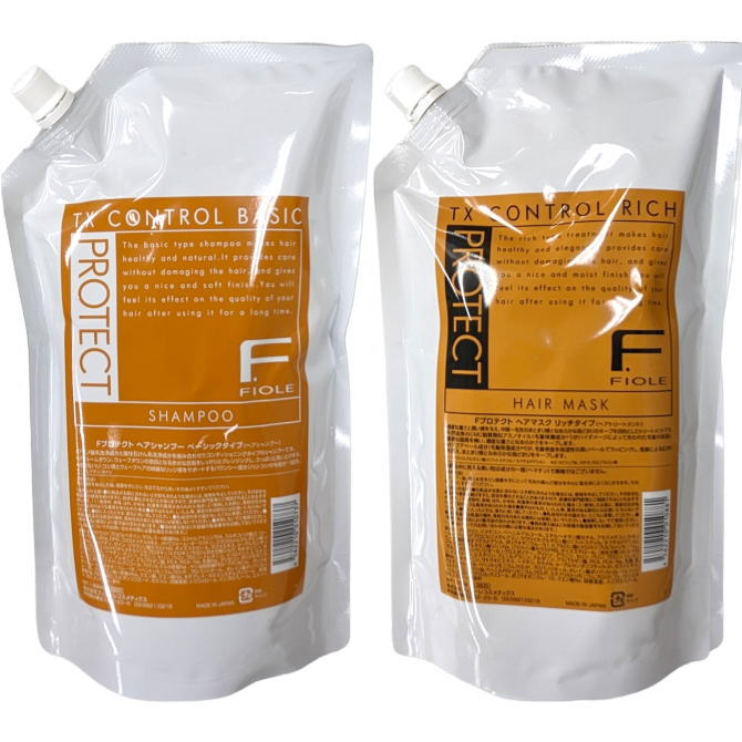 ●【送料無料】 フィヨーレ FIOLE ／ Fプロテクト 【 詰め替え セット 】 ベーシック シャンプー 1000ml リッチマスク 1000g リフィル
