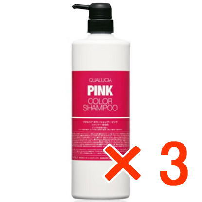 ●【貨物輸送無料】 フィヨーレ FIOLE ／ クオルシア 色つやシャンプー サクラ色 1000ml 3個 染毛料