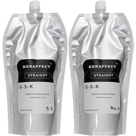 ●【送料無料】 ケラフェクト KERAFFECT ストレート 1剤 5.5 1000g ＆ ストレート 2剤 1000g　セット