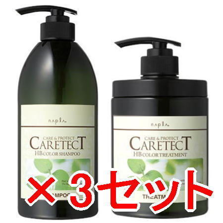 ●【送料無料】 ナプラ napra ／ ケアテクトHB カラーシャンプーS 750ml ＆ カラートリートメント S 650g 3セット ／ ケアテクトHB シャンプー＆ト