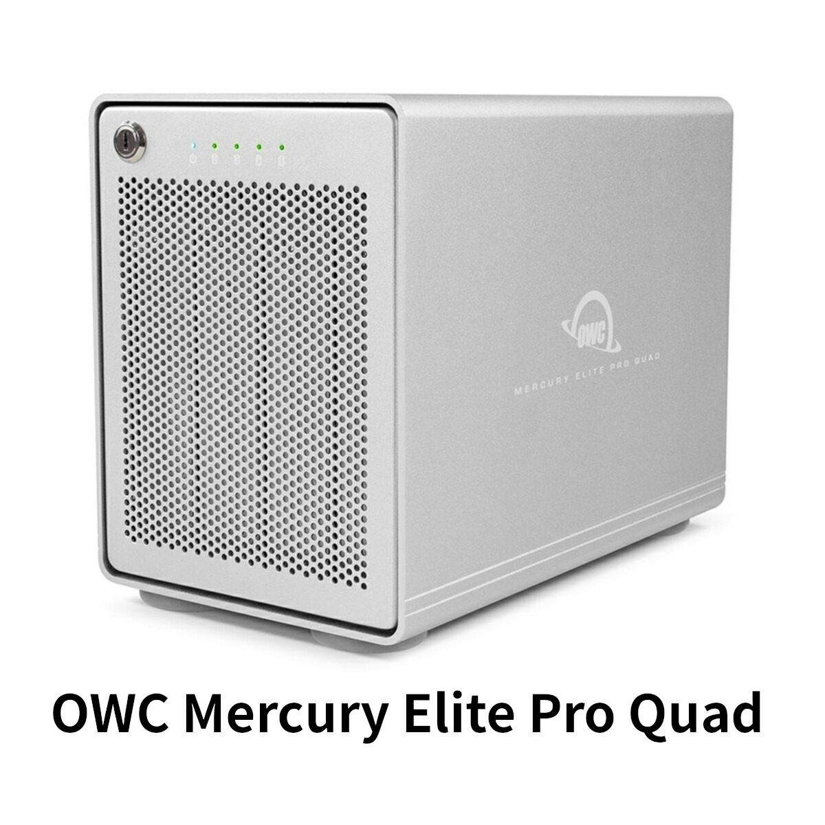 OWC Mercury Elite Pro Quad USB 3.1 Gen 2相応う 4ベイ外後ばらい固定ディスク容れもの 一風変わった日本語ハウツー物嘱する 2いの一番ワット数吊りひも 3.5in\u00262.5inのHDD/SSDを4台まで積み上げる能力のある 嘱するの専用運転お盆でたわい無いに据え置き・取り替えっこ 各種ソフトウエアRAIDに相応う