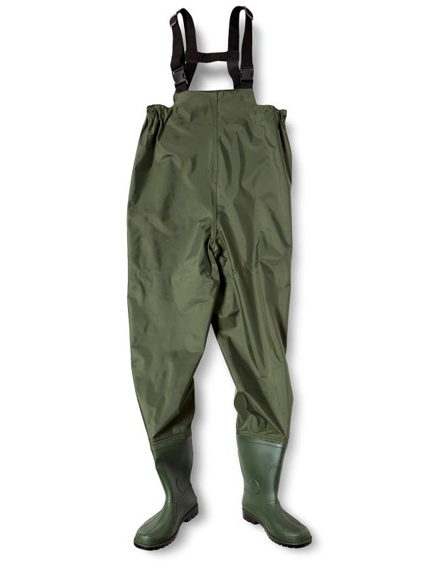 [富士手袋工業] ウェーダー 胴付水中長靴 ナイロン ラジアルソール 2076 Moss green LL(26.5~27.0cm)