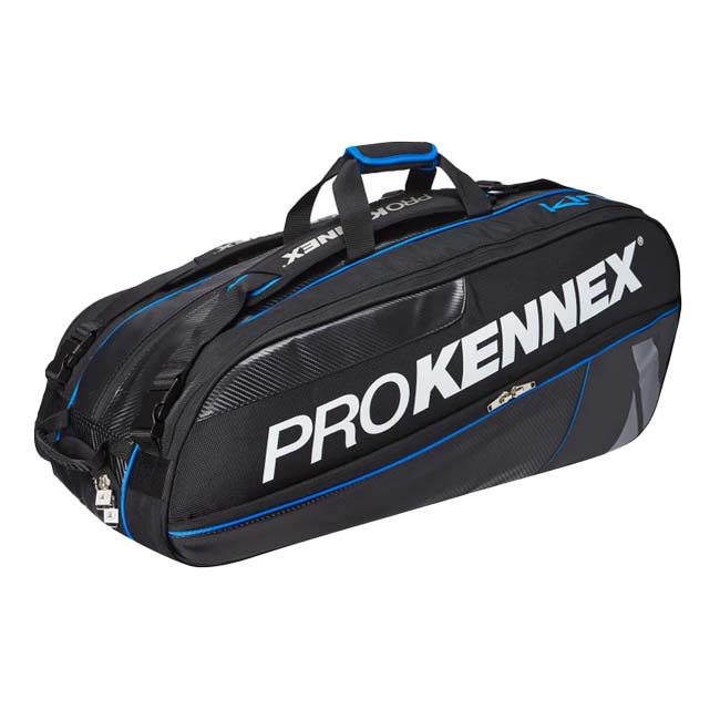 【１２本収納】プロケネックス(ProKennex) KINETIC サーモトリプルバッグ ラケットバッグ テニスバッグ AYBG2006-ブラック×ブルー(24y3m)[次回使えるクーポンプレゼント]