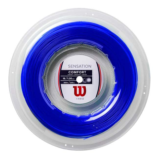 ＼22日～26日まで8％OFFクーポン！／ウィルソン(Wilson) SENSATION センセーション 16(1.30mm) 200Mロール 硬式テニスガット マルチフィラメントガット WR830910116-ブルー(23y4m)[次回使えるクーポンプレゼント]｜アミュゼスポーツ