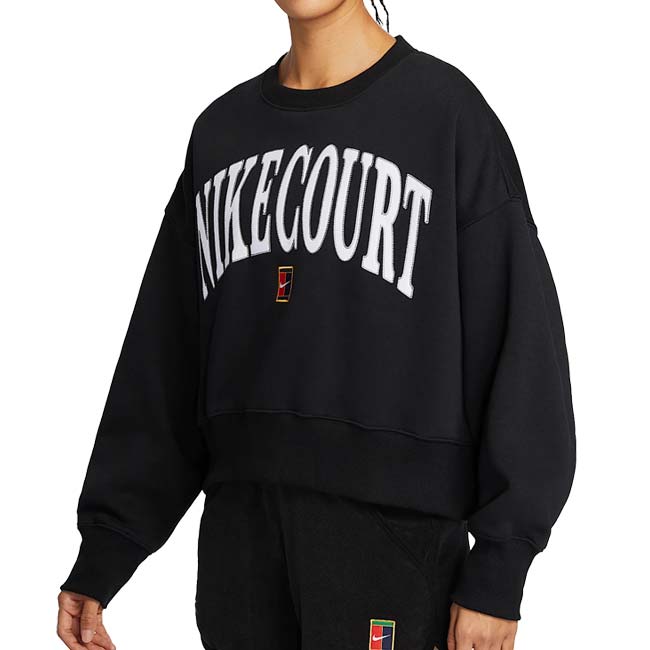 ＼7日20時～12日最大1500円クーポン／在庫処分特価】【日本サイズ】ナイキ(NIKE) 2025 SP レディース COURT PHOENIX FLEECE オーバーオーバーサイズ クルーネック 長袖スウェットシャツ HQ0352-010(24y12mテニス)[次回使えるクーポンプレゼント]