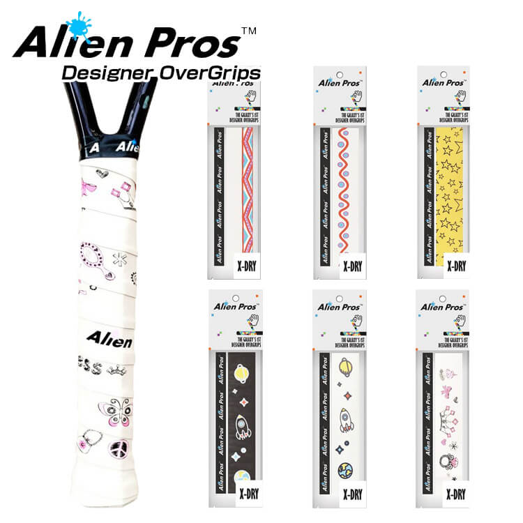 [ドライ1本入]Alien Pros(エイリアン プロス) デザイナー テニス グリップテープ ドライ タイプ X-DRY PLUS XD-TE-1(19y10m)[次回使えるクーポンプレゼント]画像