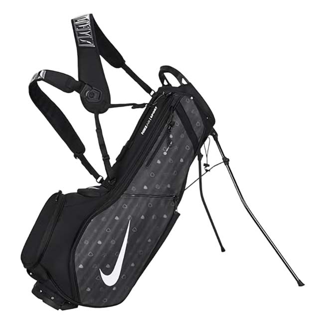 ＼22日～26日まで8％OFFクーポン！／在庫処分特価】ナイキ(NIKE) AIR SPORT2 エアスポーツ2 ALP スタンド型ゴルフバッグ 9.5型 ４分割 キャディバッグ GF3020-061 BK&times;アイアングレー&times;WH(26y1m)[次回使えるクーポンプレゼント]｜アミュゼスポーツ