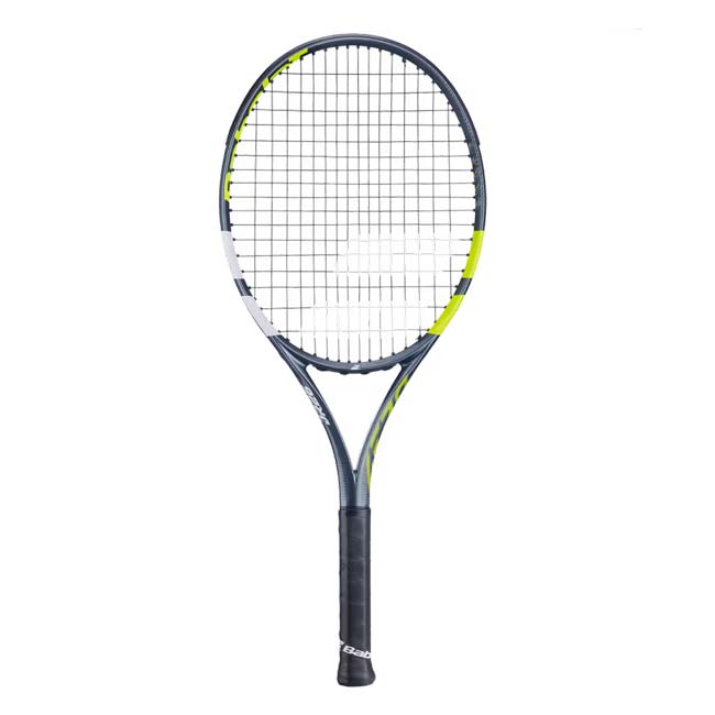 グラファイトコンポジット】バボラ(Babolat) 2026 AERO アエロ JR26 (240g) 海外正規品 硬式テニスジュニアラケット 140518-100 グレー&times;Fイエロー(26y3m)[NC][次回使えるクーポンプレゼント]｜アミュゼスポーツ