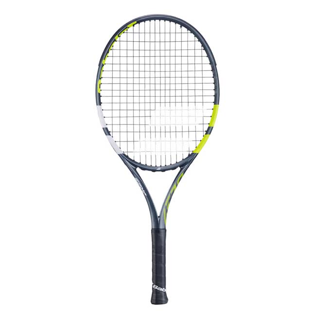 グラファイトコンポジット】バボラ(Babolat) 2026 AERO アエロ JR25 (225g) 海外正規品 硬式テニスジュニアラケット 140517-100 グレー×Fイエロー(26y3m)[NC][次回使えるクーポンプレゼント]