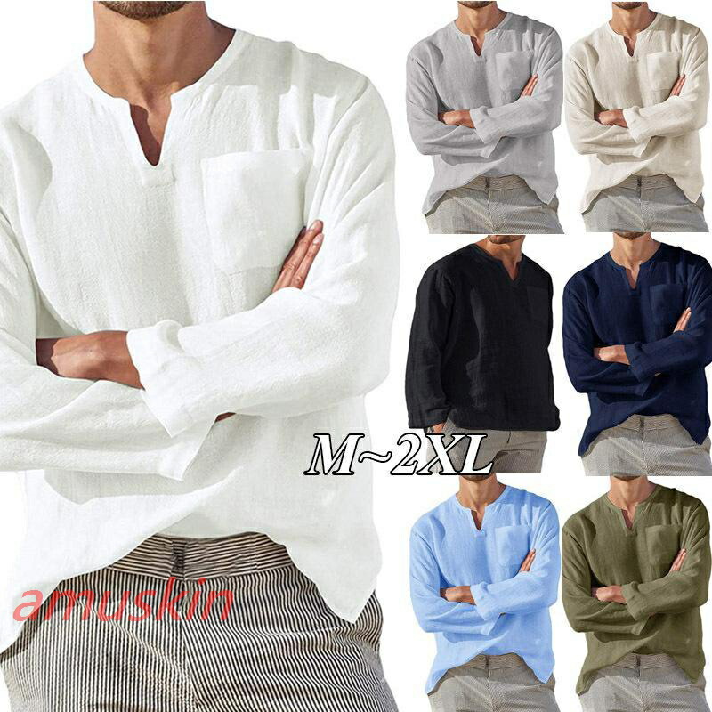 カジュアルシャツ リネンシャツ メンズ 長袖 おしゃれ シャツ 無地 ストレッチ スキニー ストレッチ コットン シンプル オシャレ カジュアル