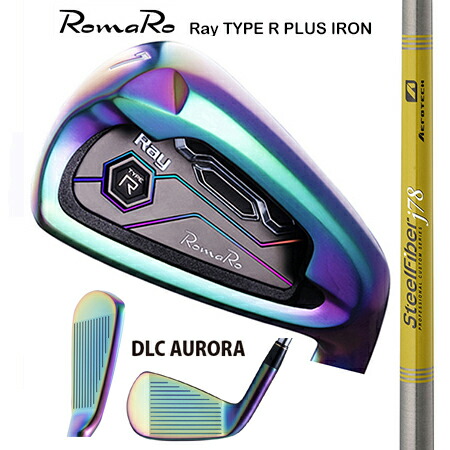 RomaRoロマロ RayType-R PLUSアイアン DLC AURORA２０th継続期間制限事項発売/TRUE TEMPER スチール写真衣料繊維 Jつづき物 ＃6－9・PW 5本仕掛ける【カスタム・ゴルフ野球クラブ】 メンズクラブ-クラブ