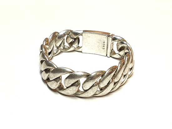925 SILVER コーティングシルバーブレスレットシンプル キヘイチェーン
