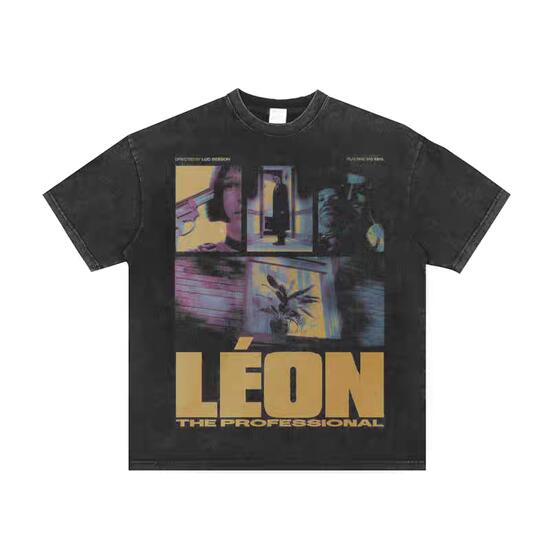 メンズ レディース半袖Tシャツ 映画 アートTシャツ LEON/レオン 色落ちブラック 5,262円