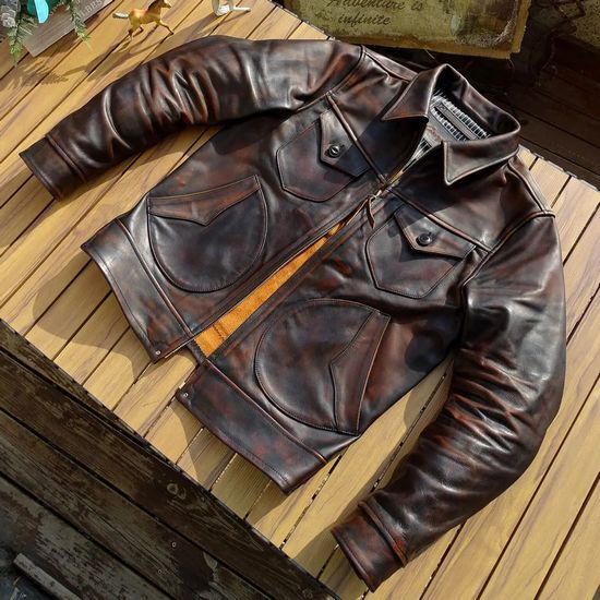 楽天市場】少量生産 革ジャン本革 馬革 ホースハイドメンズ レザー