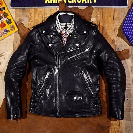 70S ビンテージ 最終価格 フランス警察 ダブル レザーコート