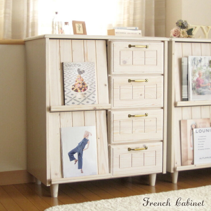 Sale 秋めく 得クーポン 6日9 00 7日08 59まで ブラウン 棚 収納家具 可愛いフレンチスタイルのキャビネットがリニューアル 新色ナチュラル色もデビュー 白 食器棚 Ha 収納家具 キャビネット 白家具 サイドボード 本棚 書棚 本収納 棚 フレンチ 北欧 無垢 マガジン