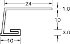 見切（塩ビ）１０Ｕ L\u003d1820mm １梱（100本入り）