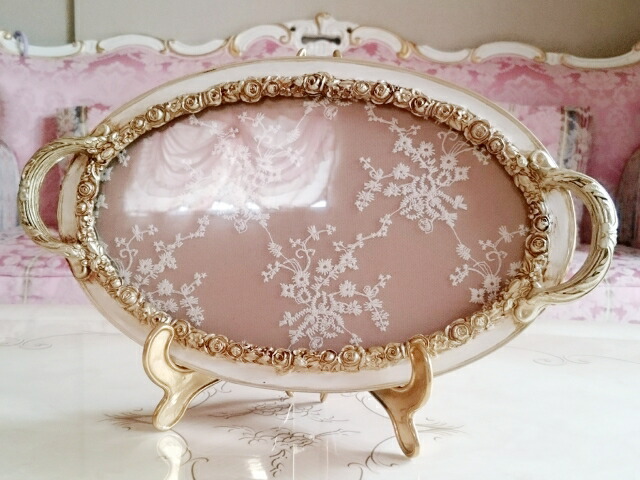 シャビーシック　薔薇のレリーフ付きトレイBOX 楽天市場】コースター ゴールドローズ 【薔薇雑貨 ローズ雑貨 シャビー