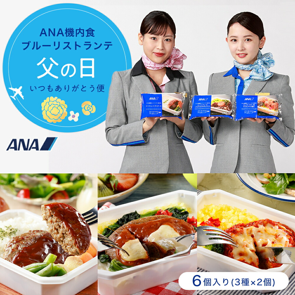 父の日 冷凍弁当 機内食【ANA's Sky Kitchen】ANA国際線エコノミークラス機内食 メインディッシュ ブルーリストランテ 父の日いつもありがとう便 6個入り お弁当 お取り寄せグルメ 温めるだけ 簡単 時短 洋食  ana アナ機内食 冷凍 食べ物 ギフト仕送り夜食