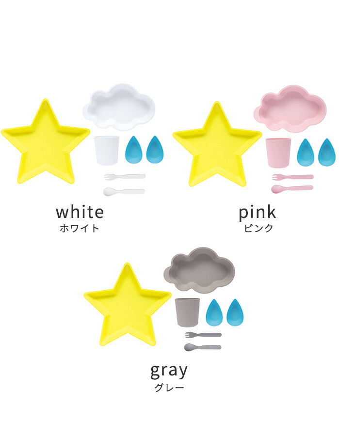 楽天市場 Nature キッズプレート 7点セット カトラリー付き くも 雲 星 スター ベビー食器 子ども食器 食器 お皿 皿 女の子 男の子 ベビー 子供 子ども 赤ちゃん 離乳食 可愛い かわいい おしゃれ ギフト 出産祝い Tableware Set ユニコン 食器セット あなろ