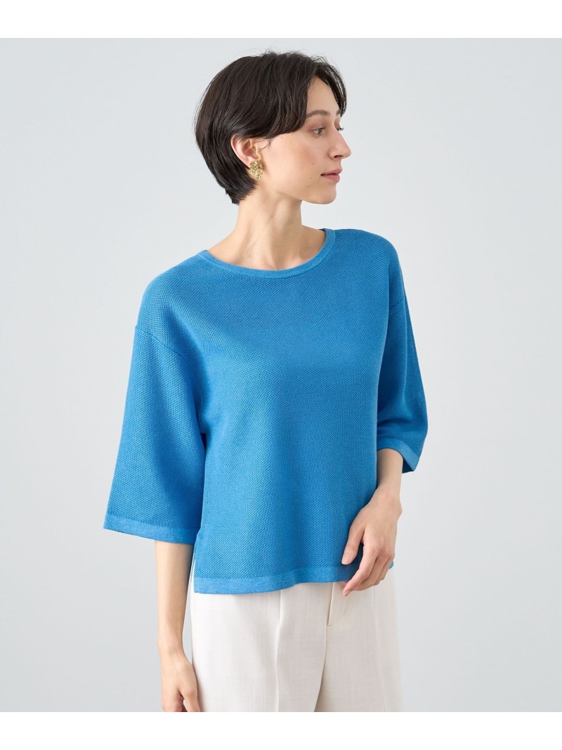 【SALE／50%OFF】カノコメッシュT プルオーバー ANAYI アナイ トップス ニット ホワイト ブラック ブルー【RBA_E】【送料無料】[ Fashion]｜ANAYI